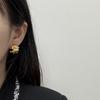 Exaggerated Atmosphere Flower Earrings Metal Wind Niche Design Earrings Women'S Light Luxury High-End Stud Earrings