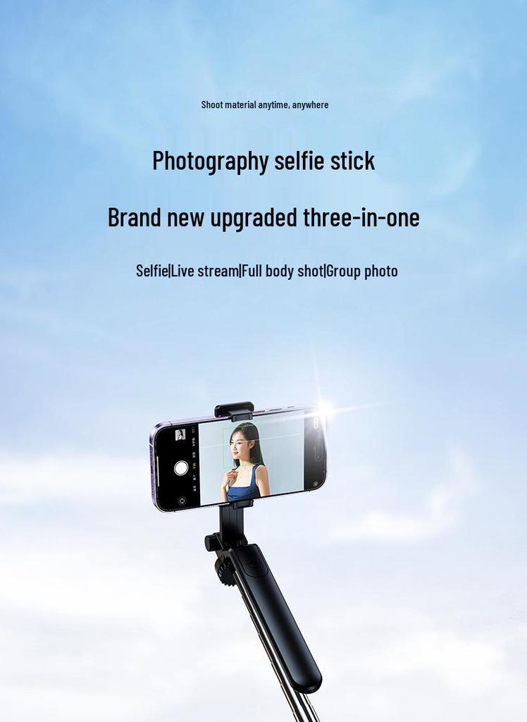 Portable Bluetooth Selfie Stick with Fill Light & Tripod