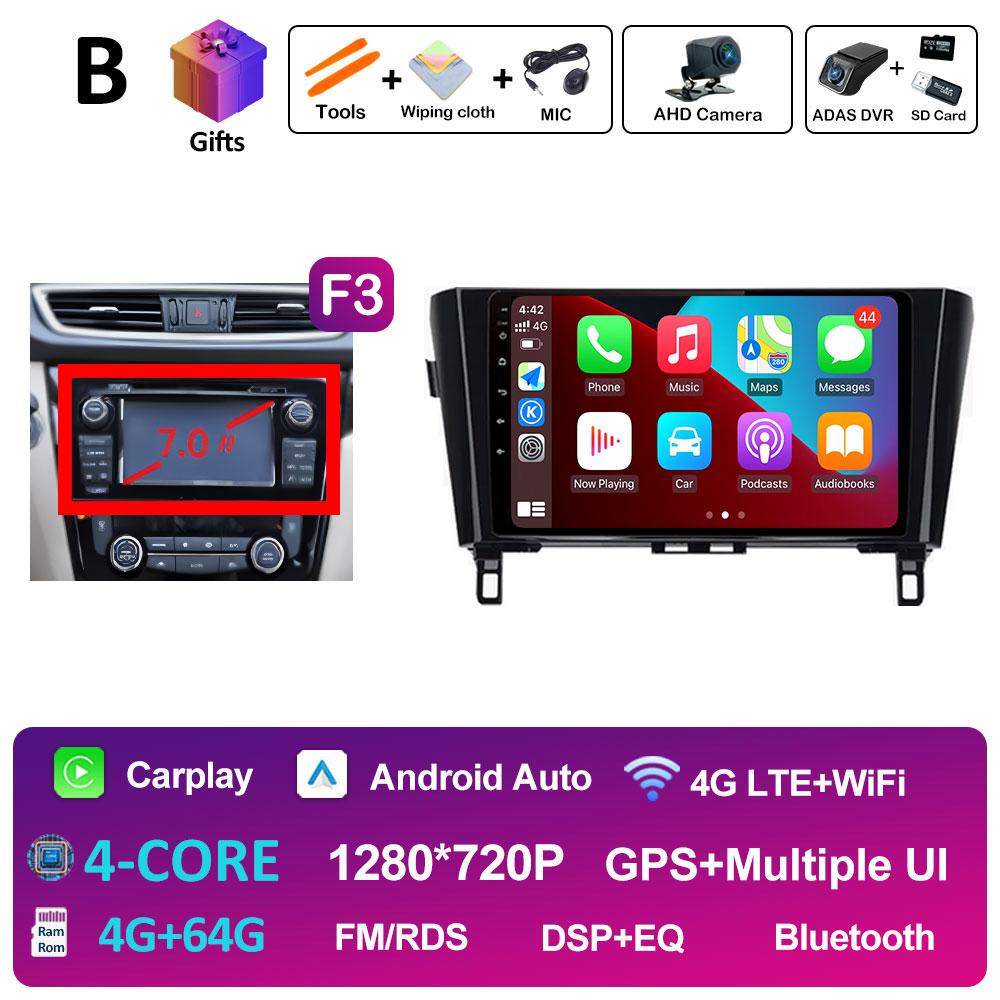 10.1 Inch Android 14 Car Video For Nissan Qashqai J11 X-Trail 3 T32 2013 2014 2015 2016 2017 Radio Player DSP Stereo Auto Tools