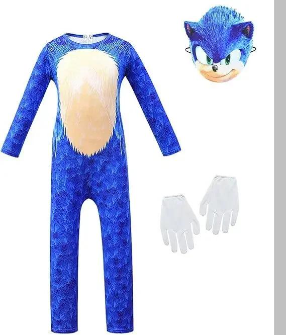 Halloween Game Sonics Spinball Cosplay Costume The Hedgehog Classics Cos Jumpsuits Mask For Children Party Halloween