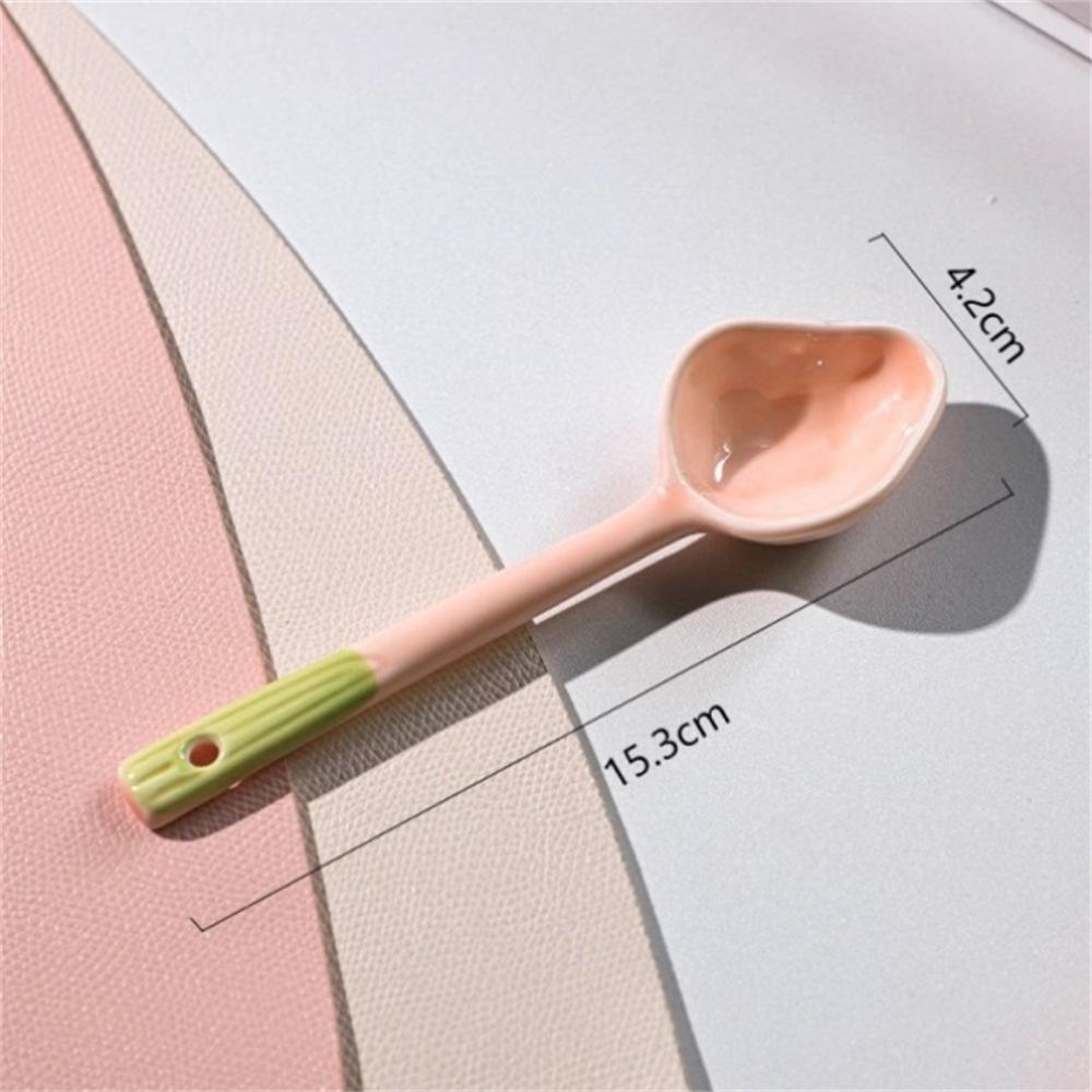 Creative Ceramic Pumpkin Spoon Cute Girl Heart Household Spoon Strawberry Spoon High Value Dessert Spoon High Temperature Resistant Spoon