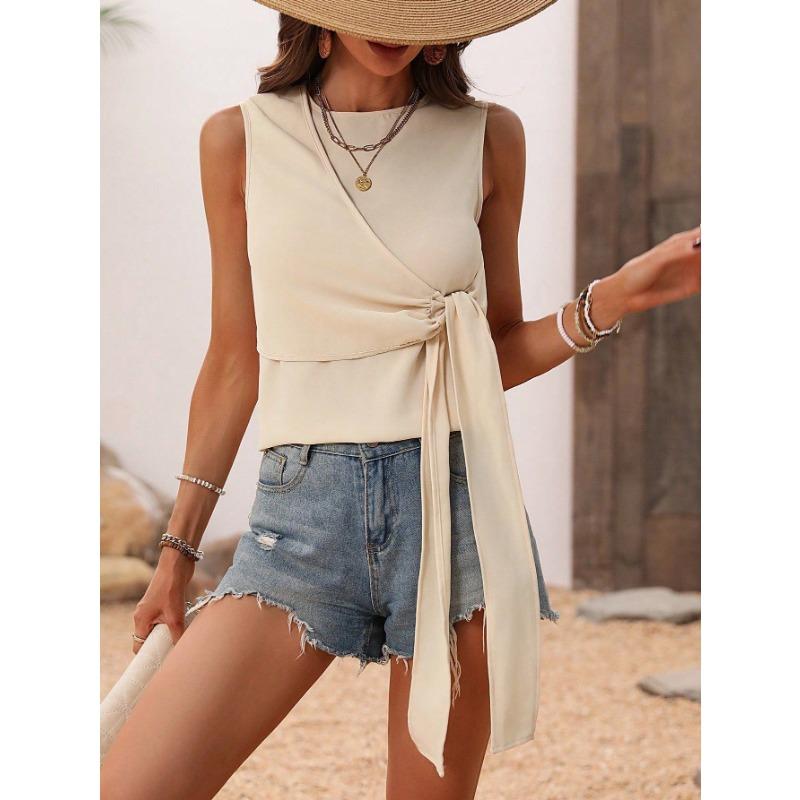 New Summer Style Loose Slim Irregular Sleeveless Shirt Feminine and Versatile Top
