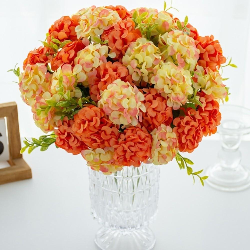 Flowers Arrangement Fake Flower 10 Heads Silk Flowers New Artificial Hydrangea  Party Decor