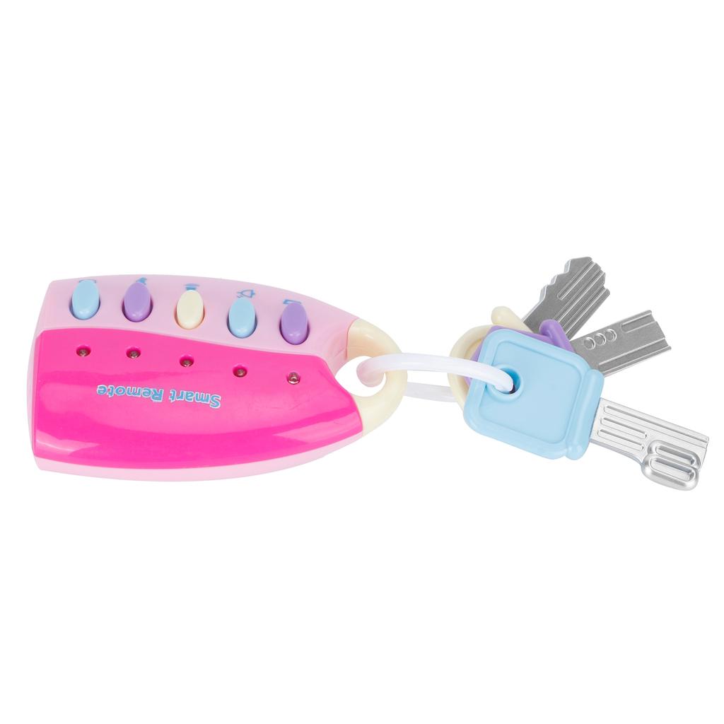 Simulated Car Key Lock Toy Remote Controller with Light Music Children Early Educational ToysPink