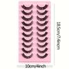 10 Pairs Russian Strip Lashes DD Curl False Eyelashes Fluffy Wispy Faux Mink Lashes Pack