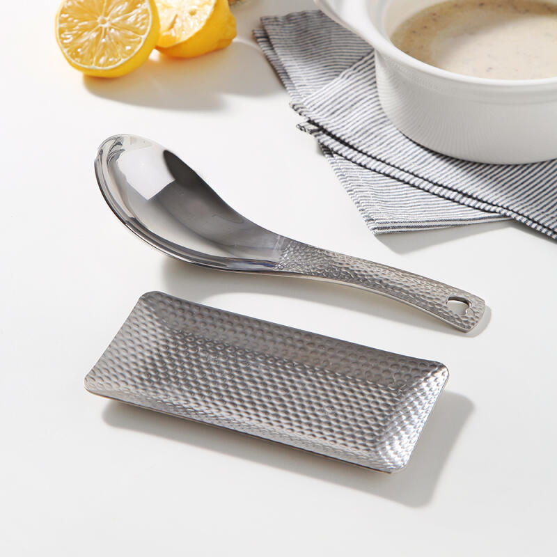 Domestically produced all-stainless steel serving spoon