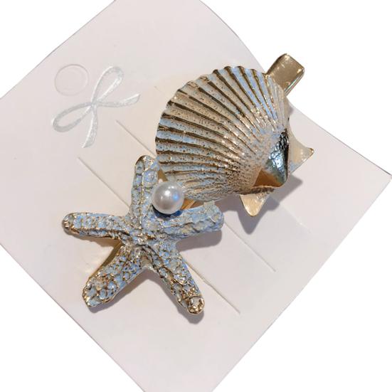 Sweet Starfish Shell Imitation Hair Grip Clip Hairpin Snap Girl Beach Barrette