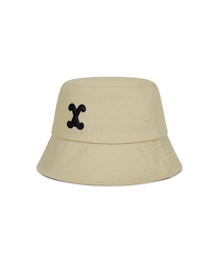 Bajal Va Curved Patch Bucket Hat Beige