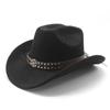 Suede Men'S And Women'S Woolen Denim Jazz Felt Hat Ethnic Style Decorative Curled Top Hat Tibetan Sunshade Sun Protection Hat