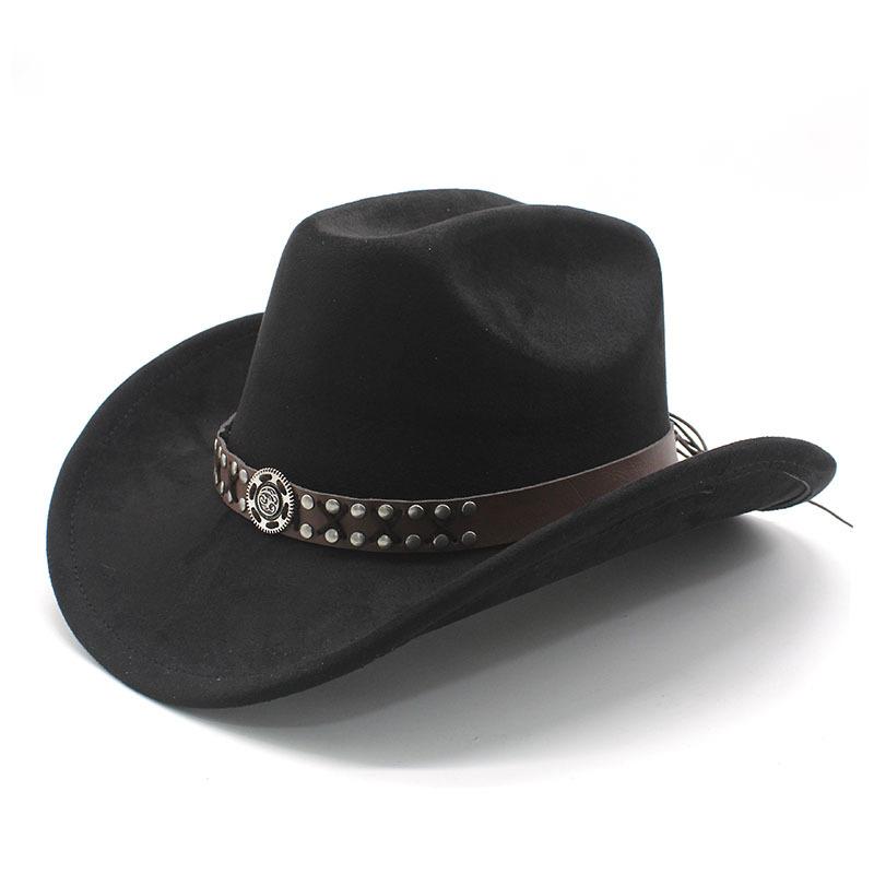Suede Men'S And Women'S Woolen Denim Jazz Felt Hat Ethnic Style Decorative Curled Top Hat Tibetan Sunshade Sun Protection Hat