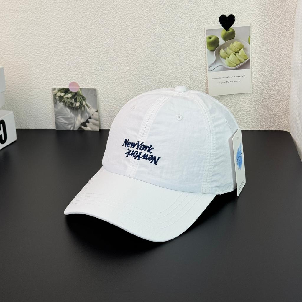Fashion Hat Summer Alphabet Embroidery Alphabet Quick Drying Baseball Cap Men's and Women's Big Head Circumference Light College Wind Shade Cap Sun