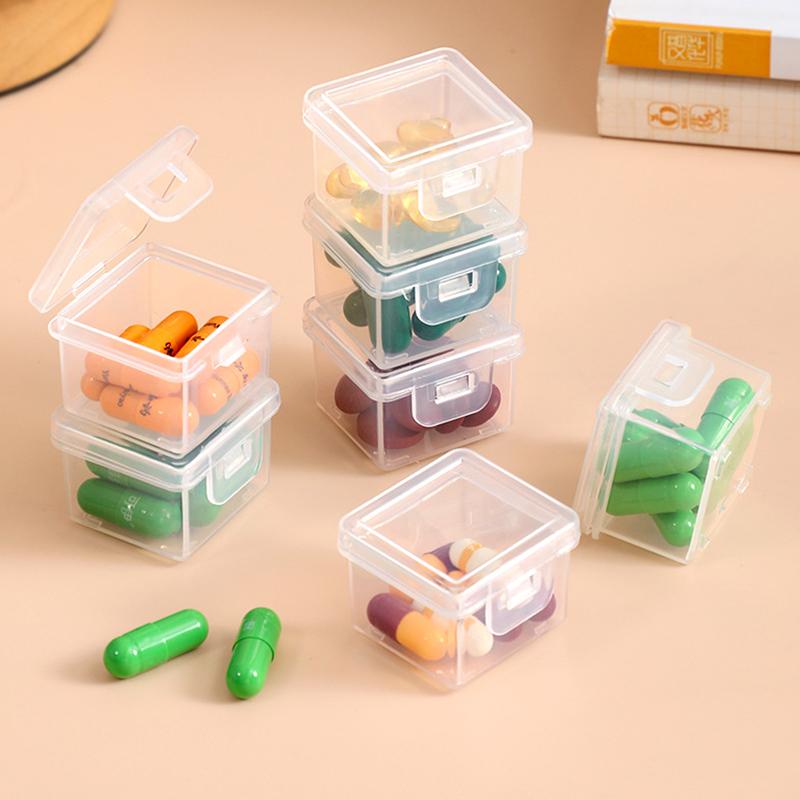 Portable Medicine Storage Box, Plastic Desktop Medicine Storage Box With Lid, Mini Household Medicine Box