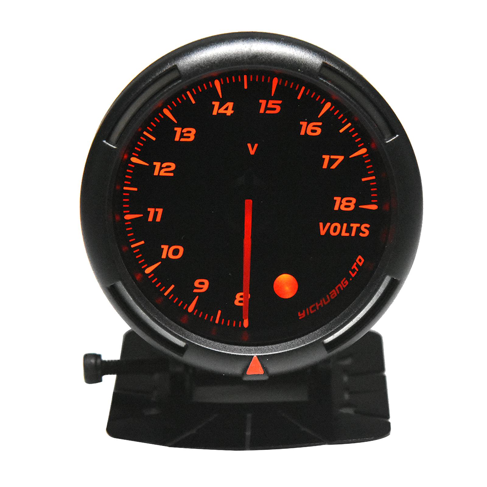 60MM Black Face Turbo Boost Gauge Water / Oil temp Oil Pressure Gauge Voltmeter Vacuum Indicator Tachometer Car Accessories Voltmeter