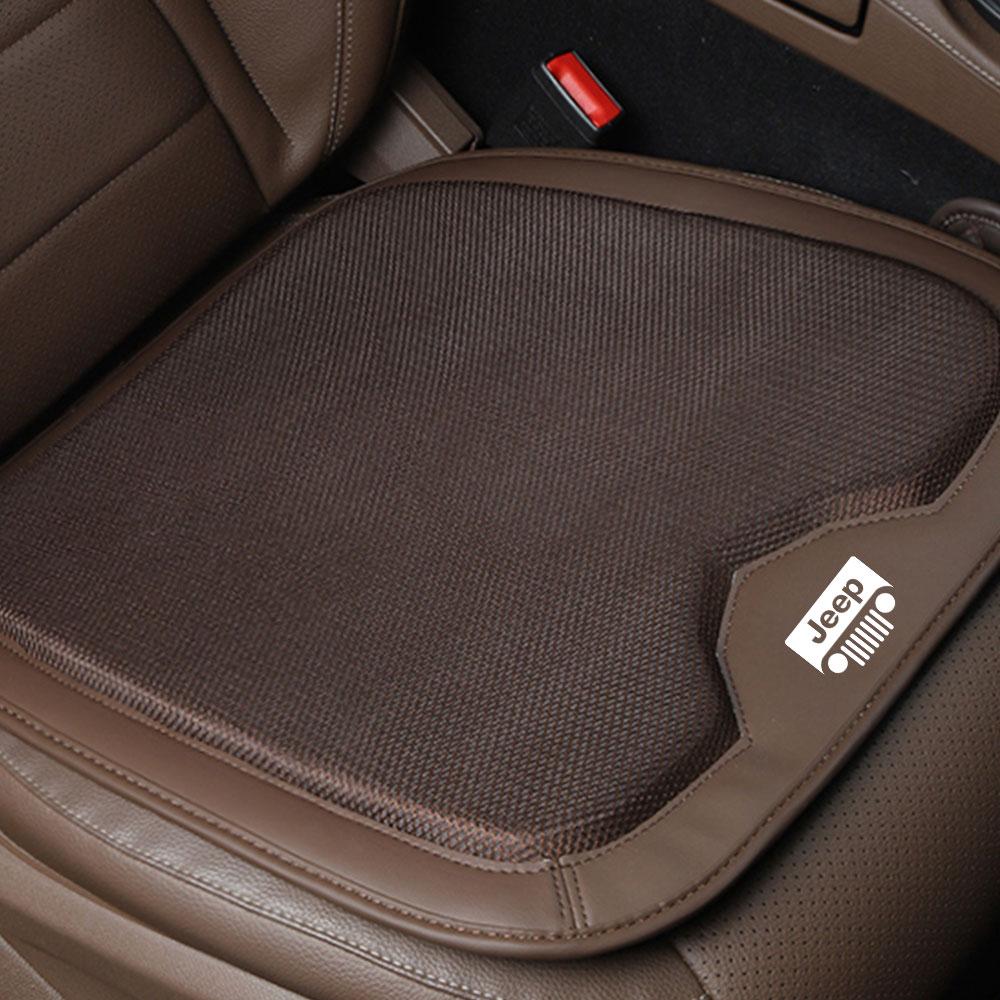 CQAHOI1 Car Seat Cover Breathable Front Seat Cushion Protector Covers For Jeep Grand Cherokee Wrangler Renegaed Compass JPB Accessories