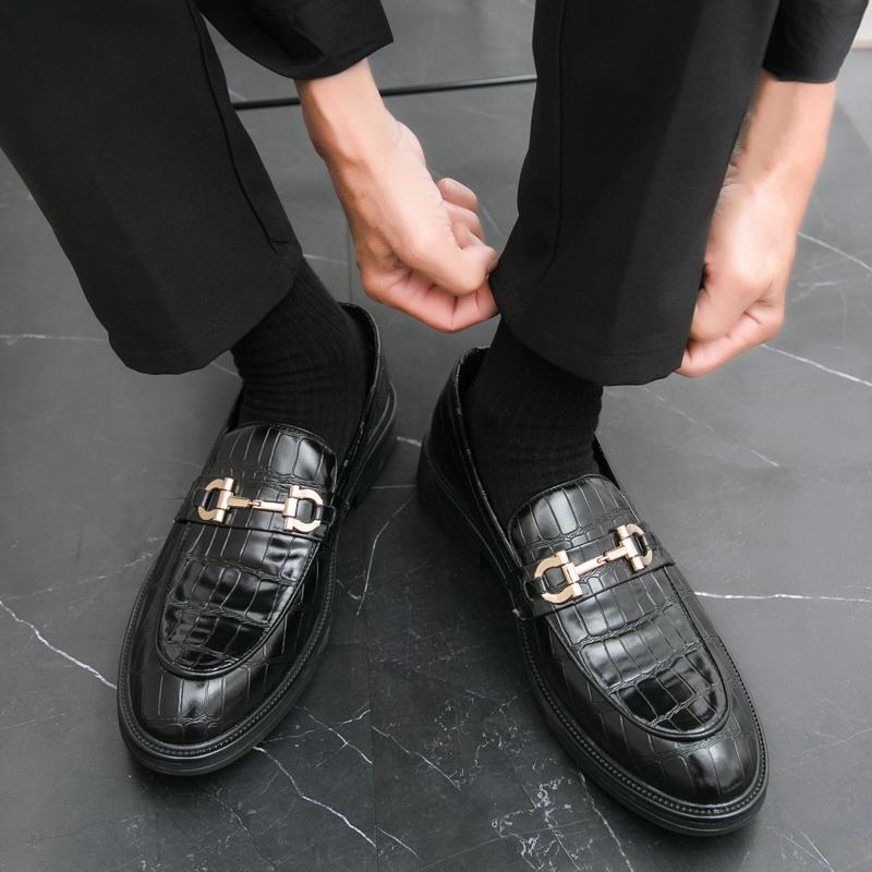 Platform Loafers Men Leather Shoes Outdoor Fashion Breathable Slip-On Loafer Shoe Mens Casual Shoes Handmade Men's Dress Shoes