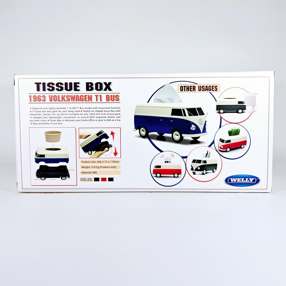 Plus Tissue Case T1 Bus Tissue Case POPEYE Design with Cup Holder + (Two-Tone Navy)