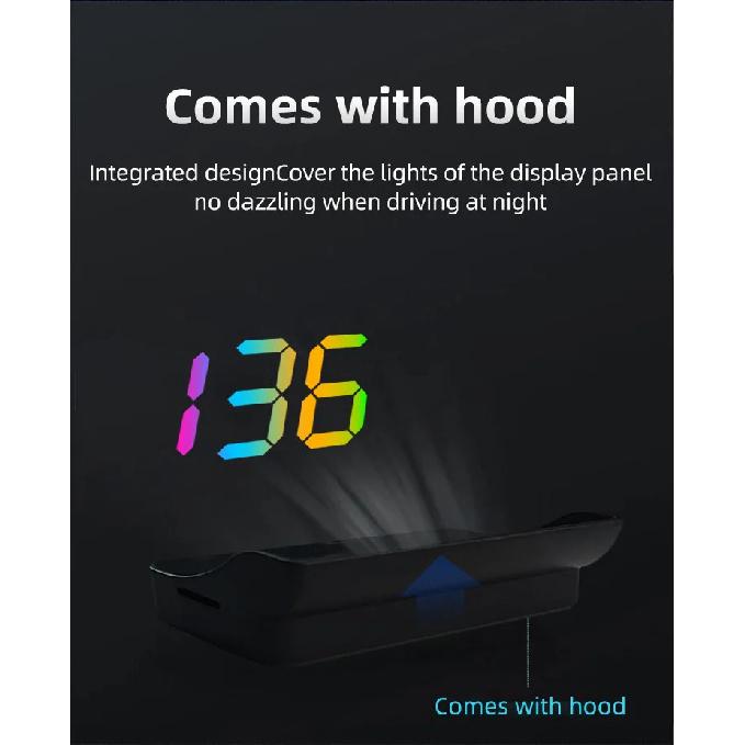 Car HUD GPS Digital Speedometer – Plug-and-Play Windshield Projector, Color Display KMH Speed for Trucks, SUVs & All Vehicles