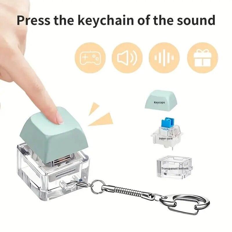 Keyboard Key Toy Party Stress Relief DIY Fidget Button Keycap Fidget Keychain Keyboard Fingertip Toys Finger Keyboard