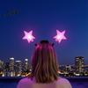 One-button Switch Hairband LED Star Headband with Spring, Light Up Wobble Hair Hoop Shape for Party Concert, Glowing Festival Prop Kids Adults,