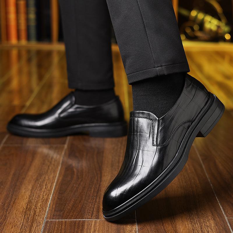 Autumn New Designer Dress Shoes for Men Fashion Casual Work Wedding Shoes Male Solid Color British Style Cow Leather Shoe Man