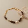 Leopard Print Elegant Pearl Retro Clavicle Necklace For Women
