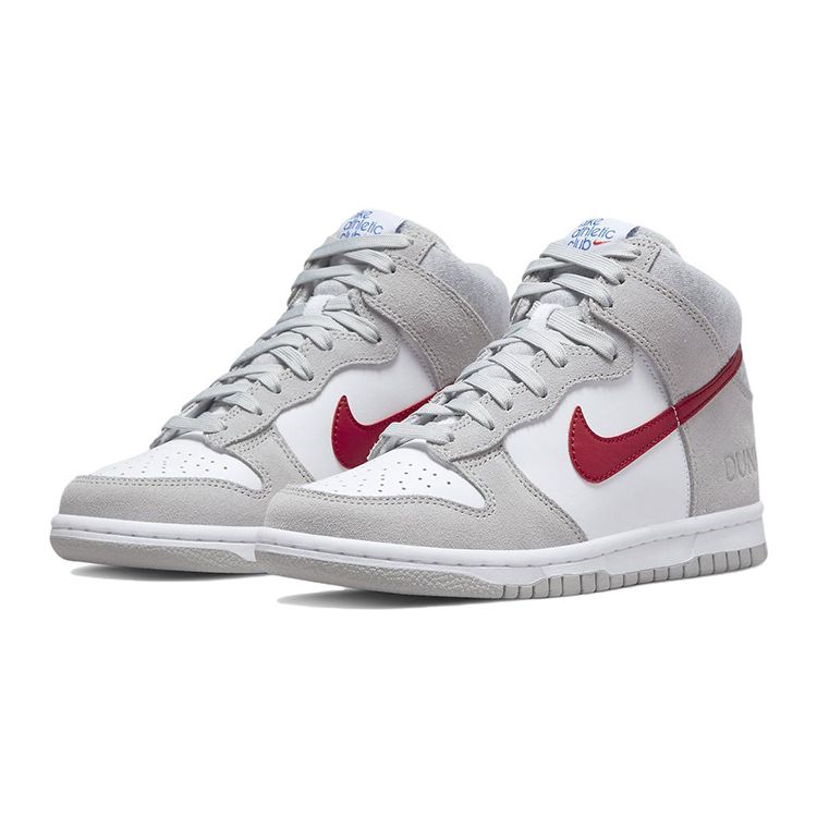 Nike Dunk High SE GS Grigio Fumo Chiaro Bianco Rosso Palestra DH9750-001