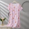 Cotton and silk dress women's summer short-sleeved fashion foreign-style pendulum nightdress mother young 1011 models