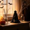 Einzigartige kniende Brautfigur 3D-gedruckte Skelettfigur, gotische Totenkopfstatue mit Schleier & Krone, Halloween Desktop-Tischdekoration Kreatives Geschenk