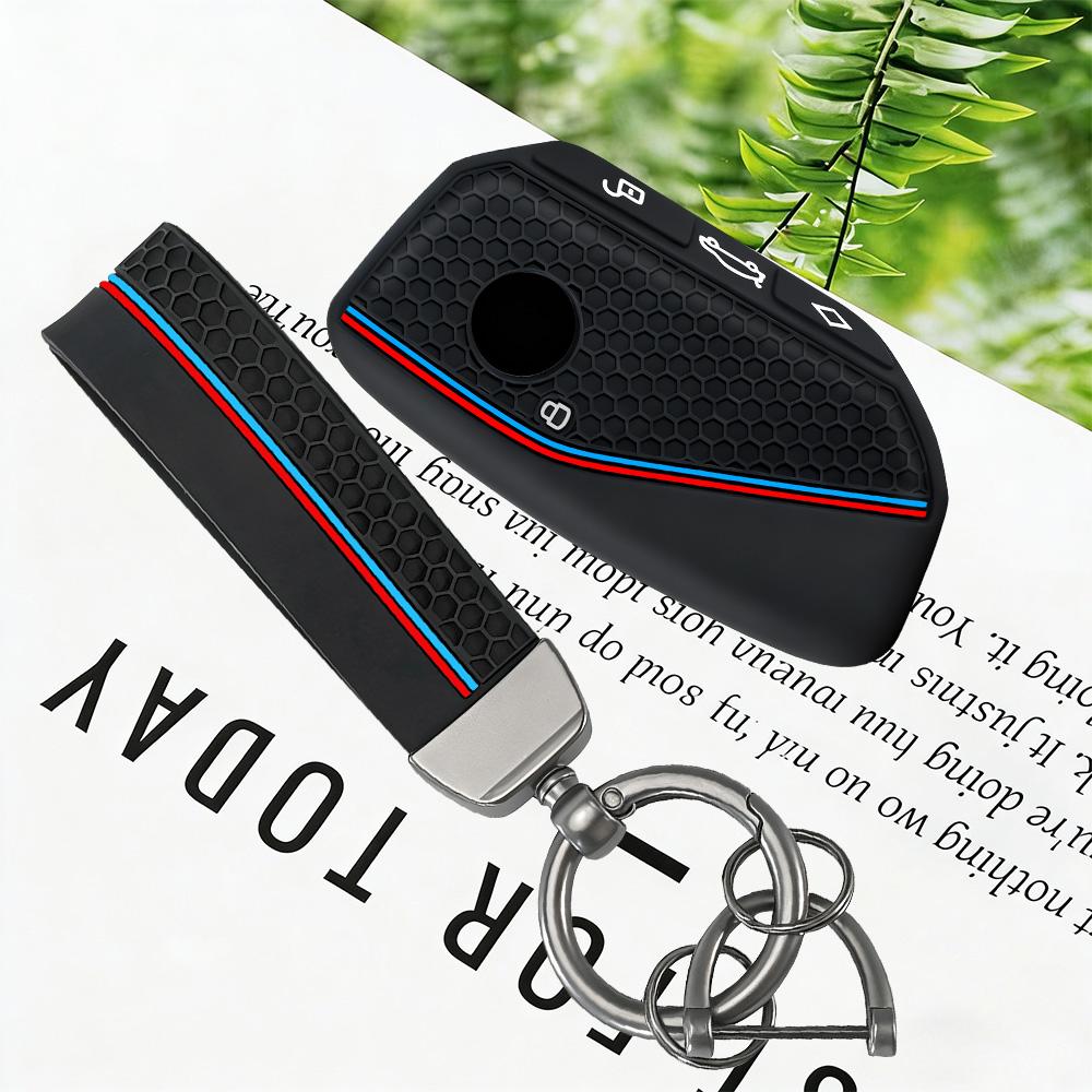 

Silicone Car Key Case Cover Protect Shell Fob For BMW I7 X7 G07 LCI IX I20 X1 U11 7 Series G70 G09 XM U06 G81 M3 Key Accessories