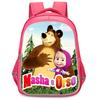 Masha And Bear School Bag Elementary School Cartoon High Definition Printing Large Capacity Zipper Oxford Lightweight Ridge Backpack