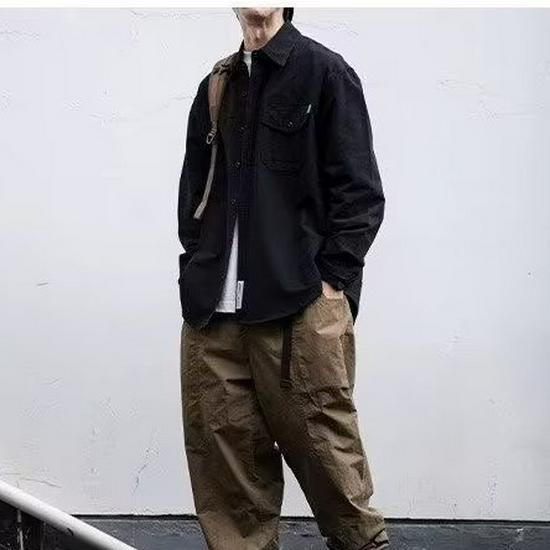 Men's Retro Japanese Solid Color Work Shirt - New Loose Casual Spring/Autumn Jacket