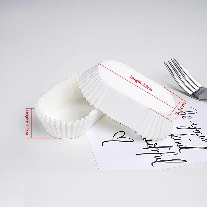 

1000Pcs Non Stick Oilproof Paper Oval Cake Mold Baking Tools Loaf Liners Kitchen Supplies Cupcakes Liners белый