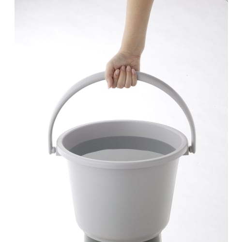 Risu Berg Wide Mouth Round Bucket, Light Gray, 7L, Made In Japan, 7WB