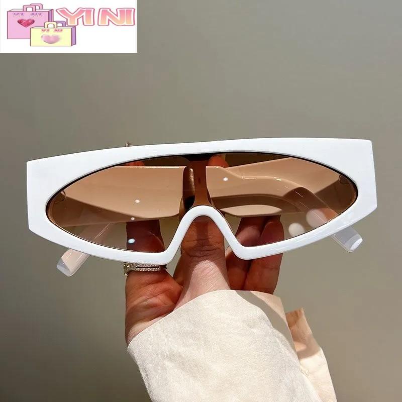

YINI-New Good-looking One-Piece Sun-Proof Anti-Blue Light Sunglasses Large Frame One-Piece Concave Shape Online Influencer Fashion Street Shot