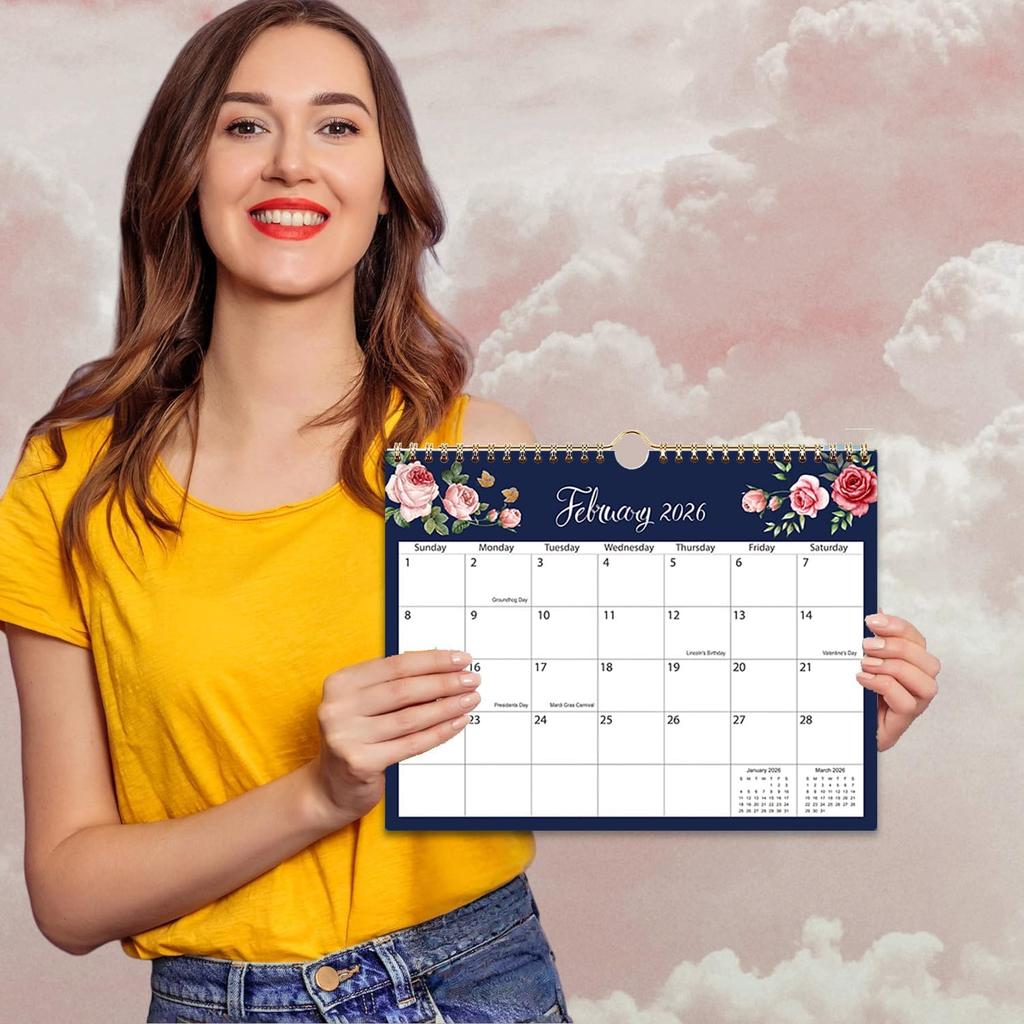 2026 Calendar - 2026-2027 Wall Calendar Runs from January 2026 To June 2027, 8.5" X 11", Floral Calendar for Wall or Desk, Feminine Design for