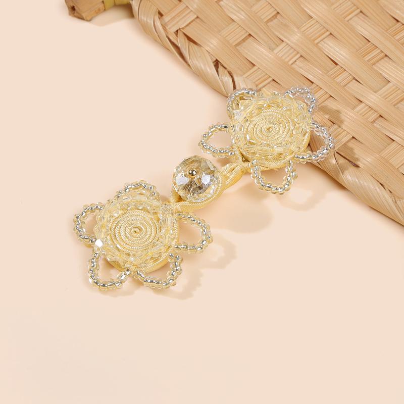 Traditional Handmade Frog Buttons Chinese Style Faux Pearl Green Bead for Cheongsam DIY Craft Sewing Apparel Decoration