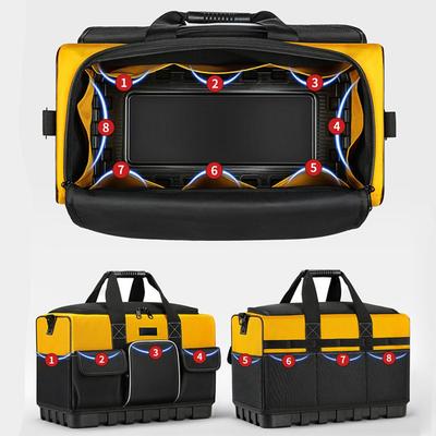 Oxford Cloth Tool Bag Heavy-Duty Wide Mouth With Adjustable Multifunction Working Organizing To U0H9