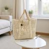 Large Capacity Handbag French Style Woven Shoulder Bag Fashion Retro Tote Bag  Ladies Summer Beach Holiday Bag Women Gifts