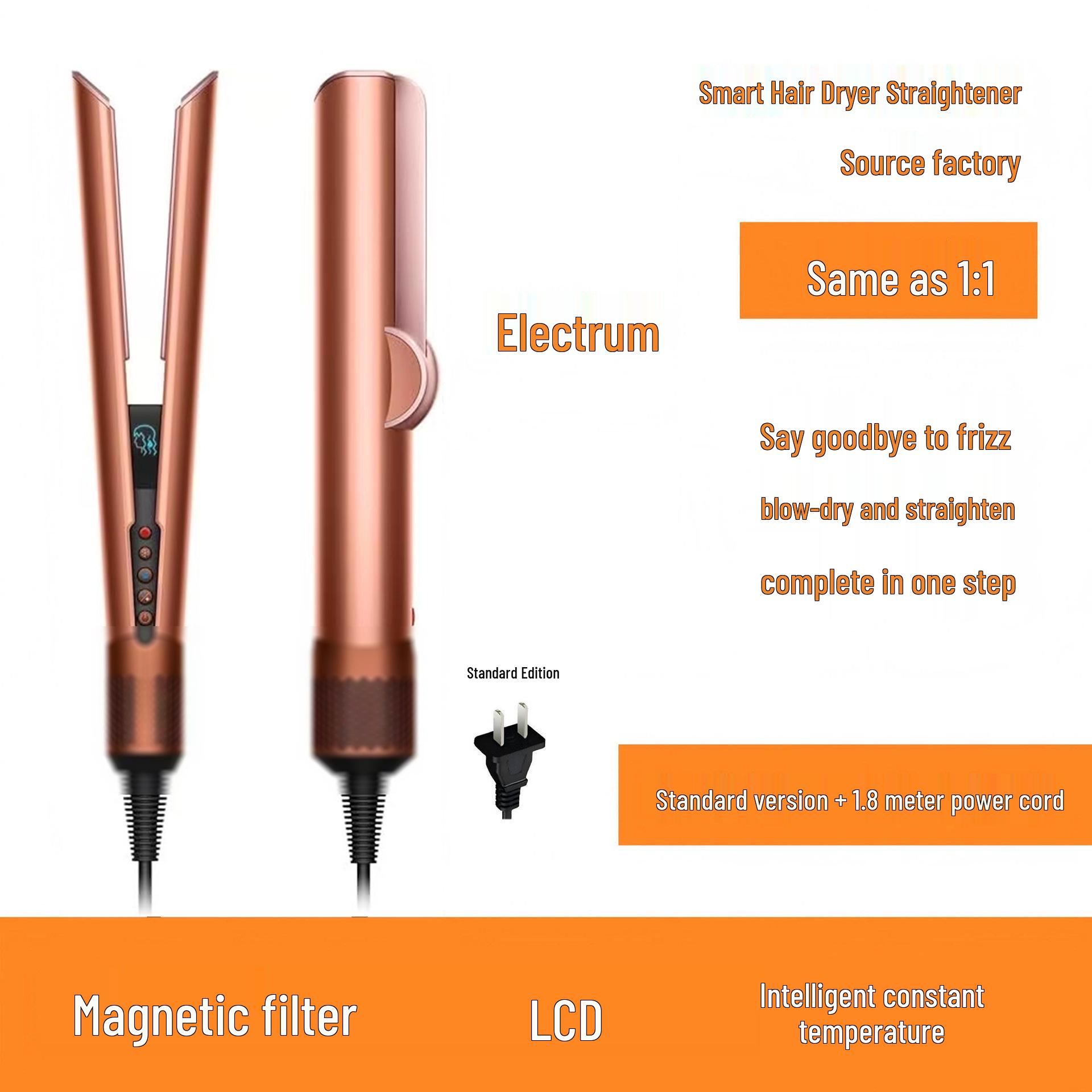 Huaqiangbei x10 Wet & Dry Straightening Curling Iron & Hair Dryer 220V EU Plug янтарный золота