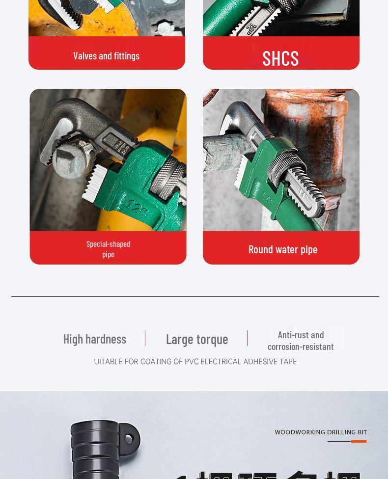 Universal American Household Pipe Wrench & Water Pump Pliers for Plumbing