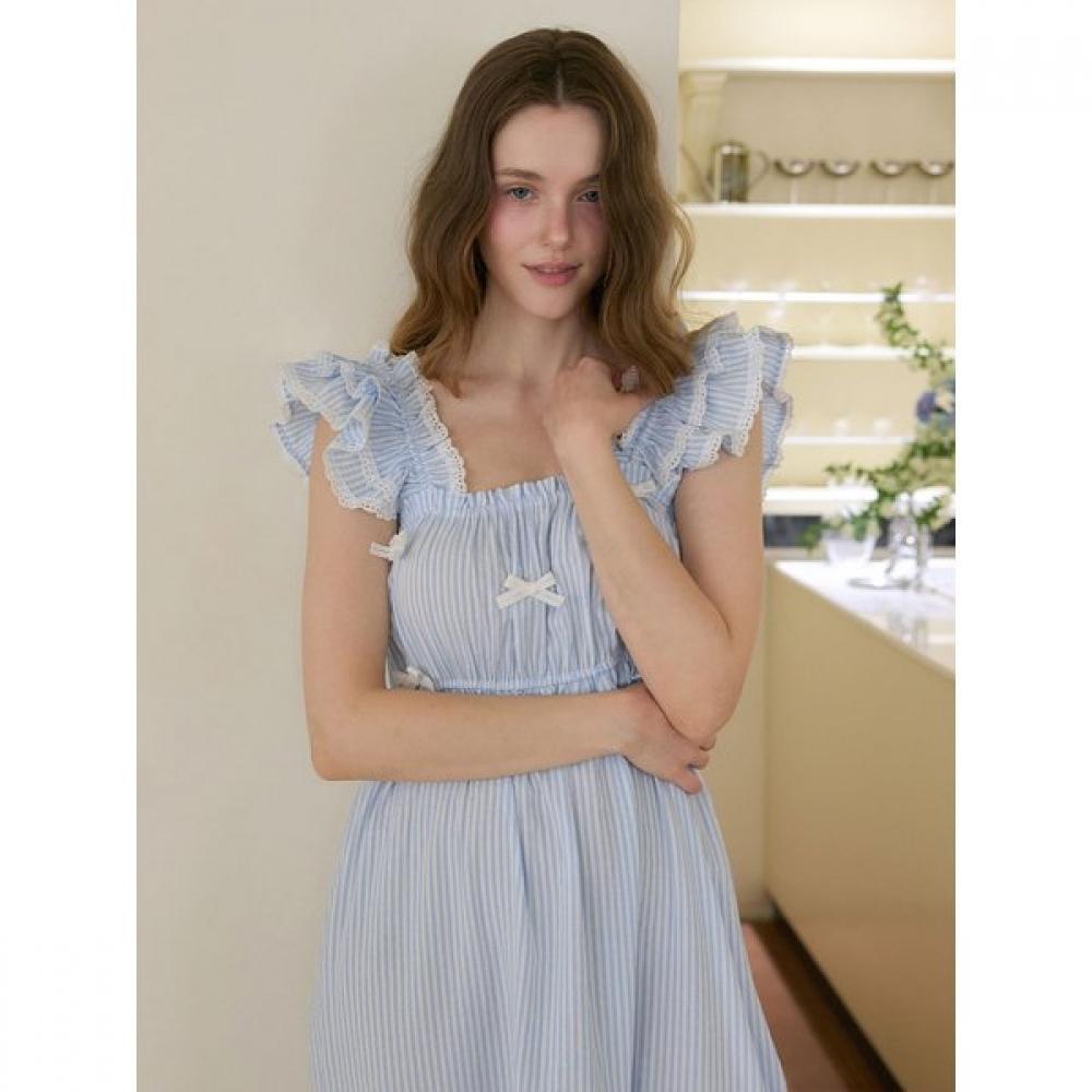 Lunaluz Women Cotton Blend Sleeveless Square Neck Dress Nightwear