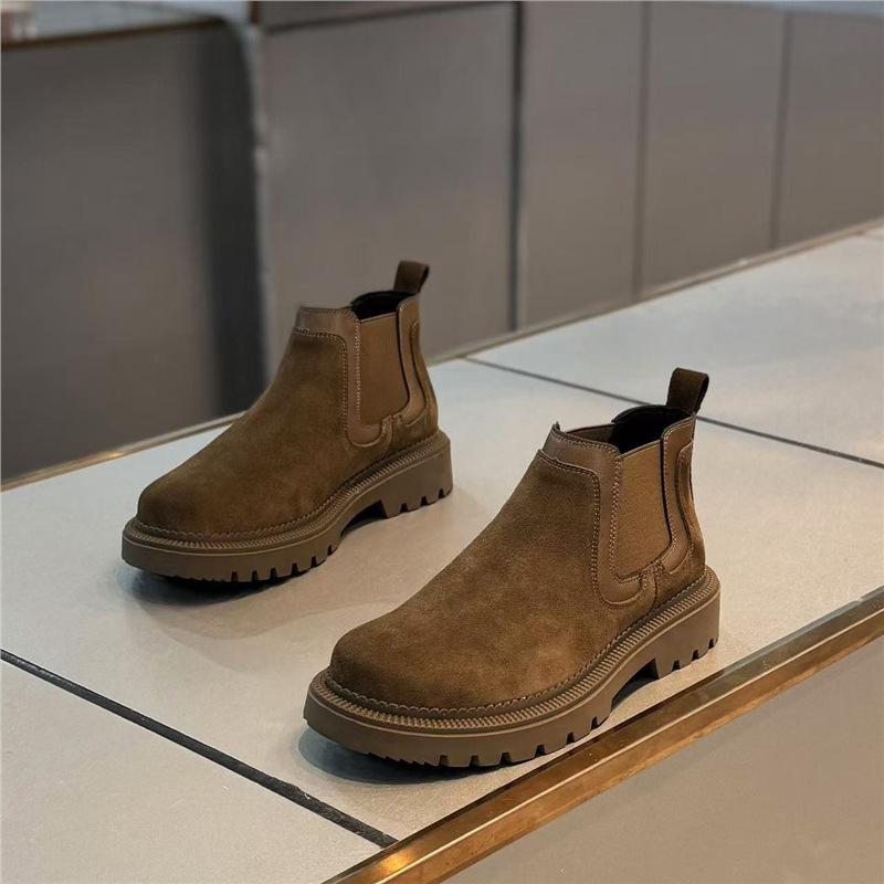 Full of high-end sense  recommended! Give you enough temperament! Warm and velvet British high-top shoes 38