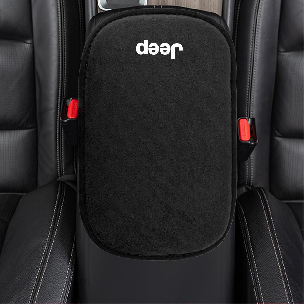Car Armrest Storage Box Cover Auto Armrest Leather Cushion For Jeep Compass Renegade Wrangler JK Patriot Grand Cherokee Rubicon AKS1