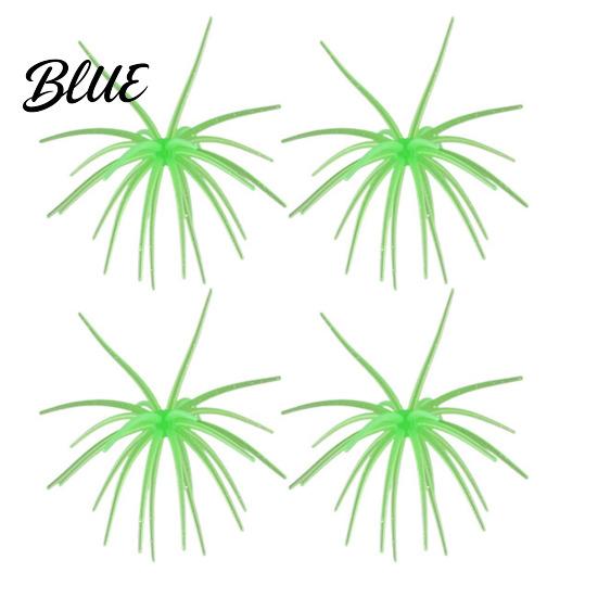 Saltwater Fishing Lure 4Pcs 6CM/1.9G 10.5CM/4G Soft Sea Urchin with Swimming Skirts Artificial Bass Tentacle Creature Bait Freshwater Trout