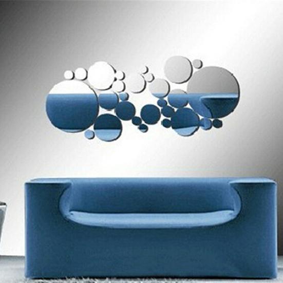 Odnímatelné samolepky na zeď ve stylu kulatého zrcadla Obtisk módního domova nástěnná malba