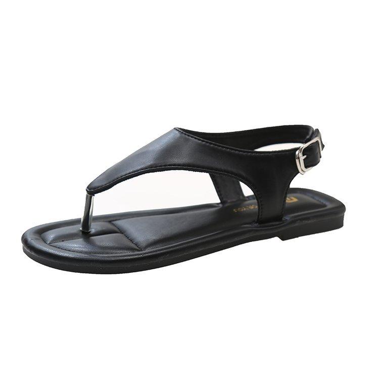 

Retro Roman sandals summer 2025 new fashion trend versatile casual soft-soled women s shoes black 35 чёрный