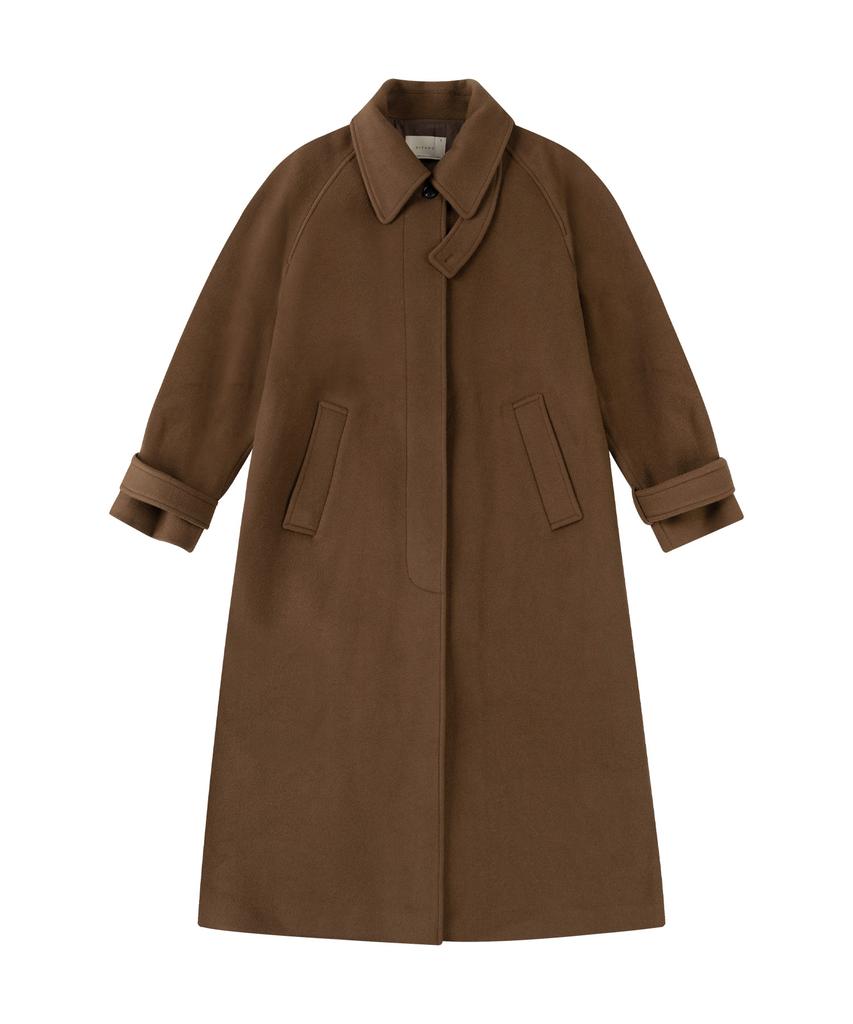 Siyazu Siot4128 Cashmere Blend Balmacaan Coat_Brown