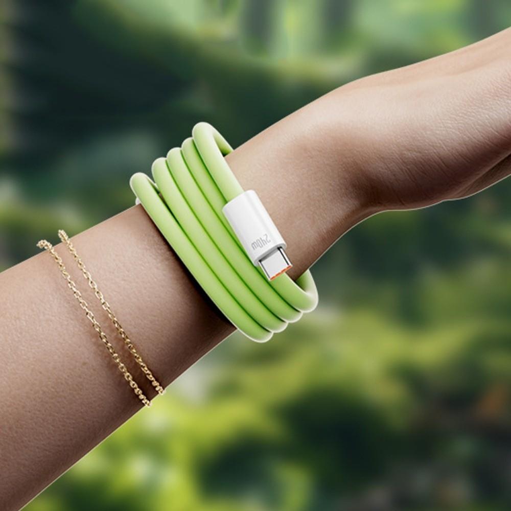 Magnetic Type C Silicone Data Cable Automatic Storage USB To Type C Charging Cable  Phone Charging