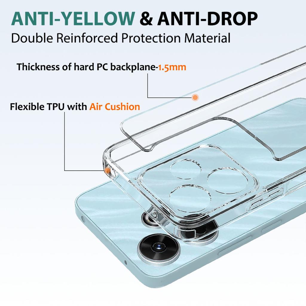 Custodia In Silicone Morbido Per Xiaomi Redmi 13 4G/5G E POCO M6 4G, Antiurto E Antigraffio, Bianca