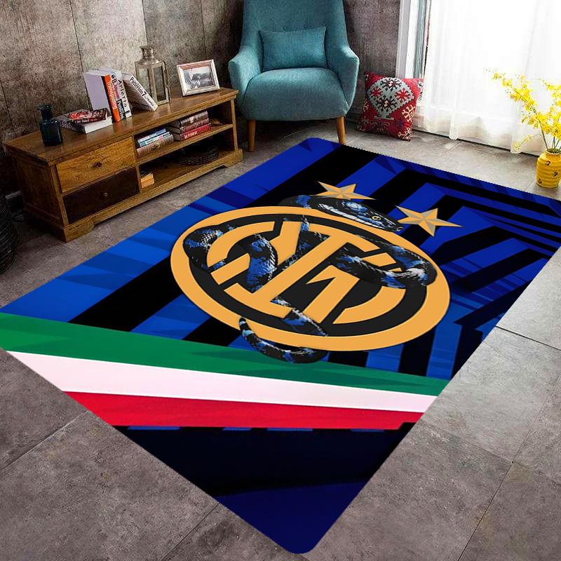 Tappeto con Stemma Inter Milan Stampa Artistica Adatto a Tutte le Stagioni Arte Moda Decorazione per Dormitorio